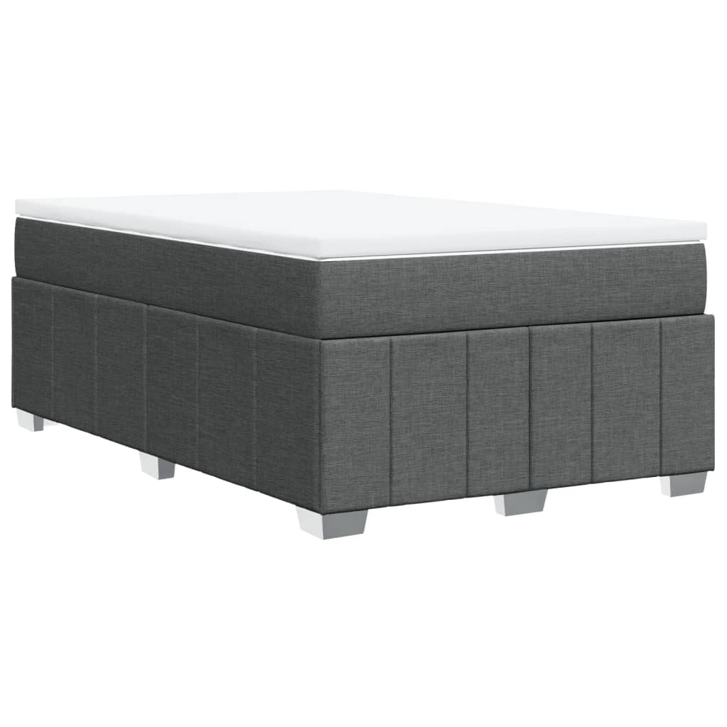 Lit à sommier tapissier avec matelas en tissu gris foncé 120x190 cm
