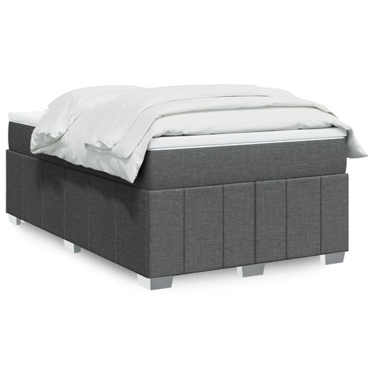 Lit à sommier tapissier avec matelas en tissu gris foncé 120x190 cm