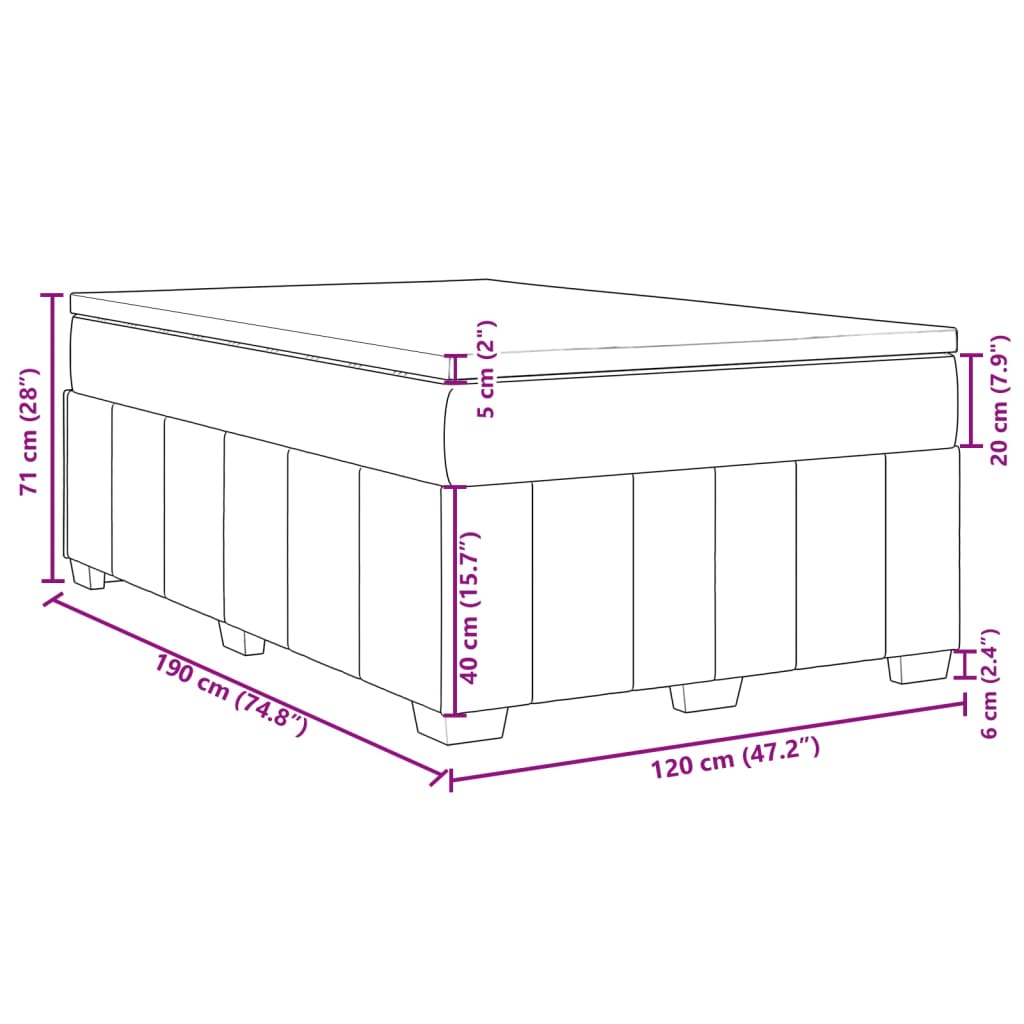Boxspringbett mit Matratze Schwarz 120x190 cm Stoff