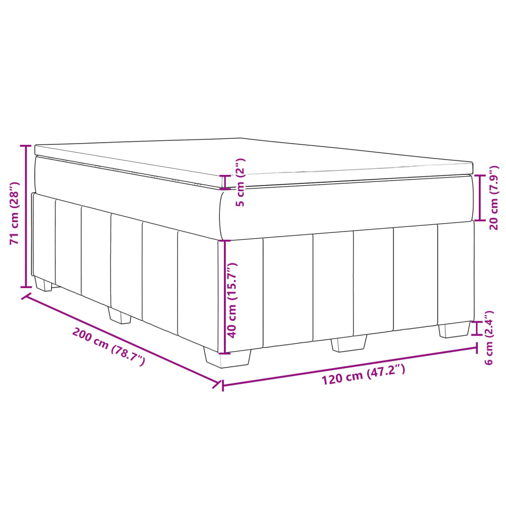 Boxspringbett mit Matratze Dunkelgrau 120x200 cm Stoff