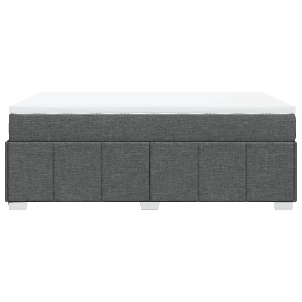 Boxspringbett mit Matratze Dunkelgrau 120x200 cm Stoff