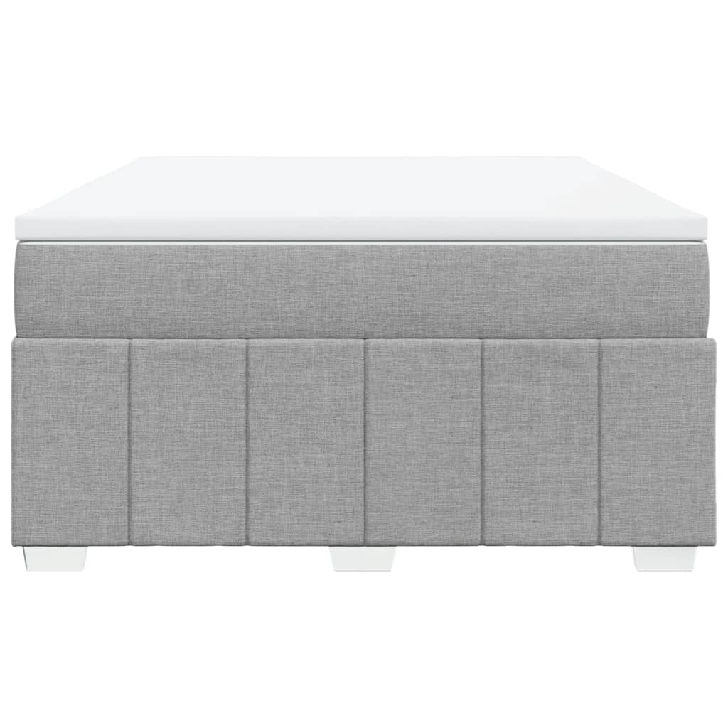 Boxspringbett mit Matratze Hellgrau 140x190 cm Stoff