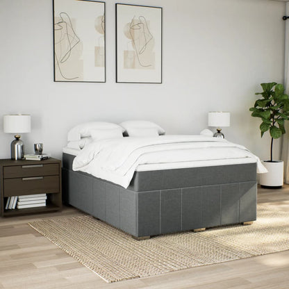 Boxspringbett mit Matratze Dunkelgrau 140x190 cm Stoff