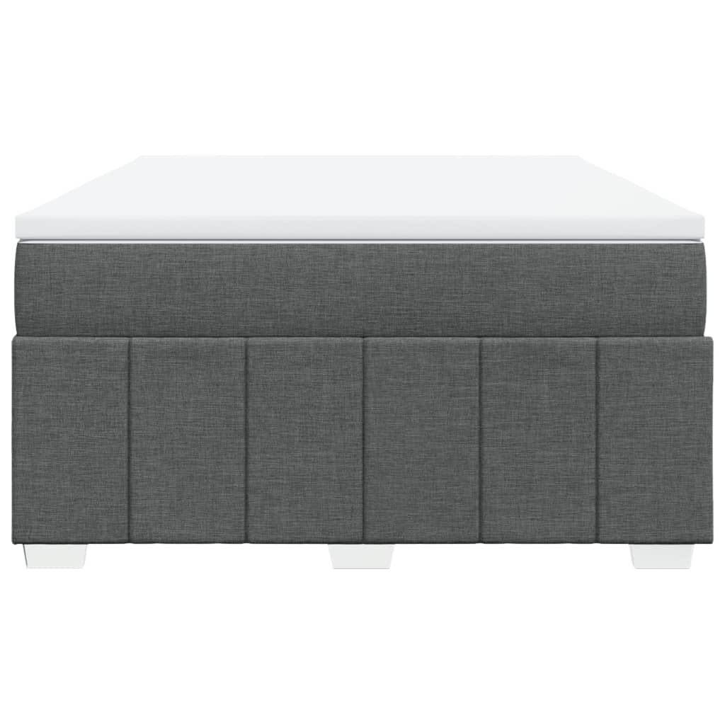 Boxspringbett mit Matratze Dunkelgrau 140x190 cm Stoff