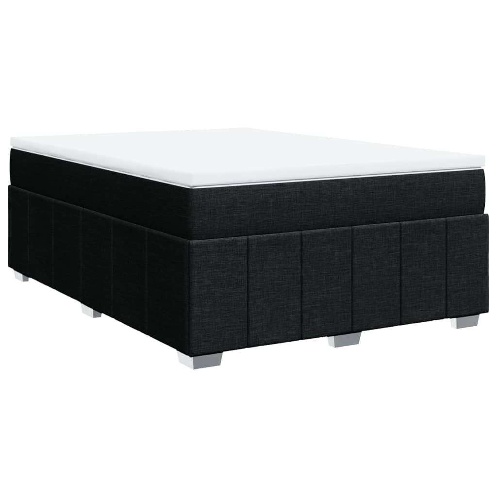 Boxspringbett mit Matratze Schwarz 140x190 cm Stoff