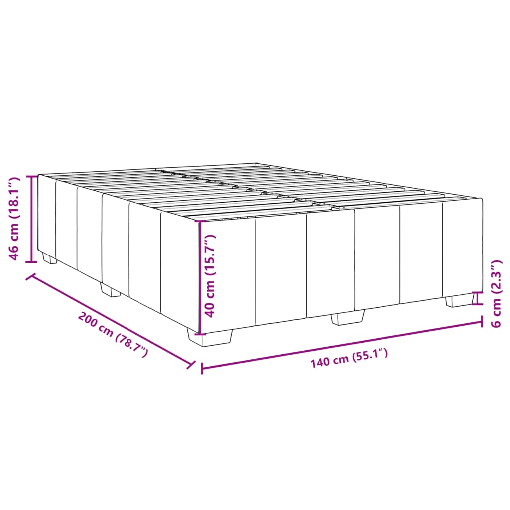 Boxspringbett mit Matratze Dunkelgrau 140x200 cm Stoff