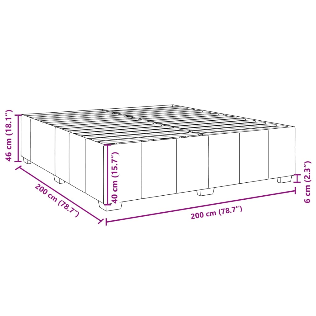 Boxspringbett mit Matratze Dunkelgrau 200x200 cm Stoff