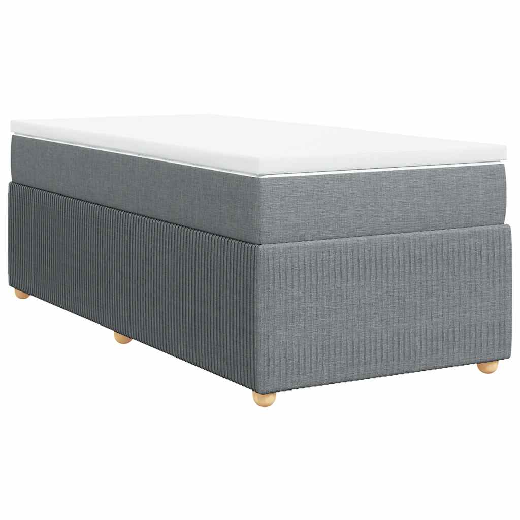 Boxspringbett mit Matratze Hellgrau 80x200 cm Stoff