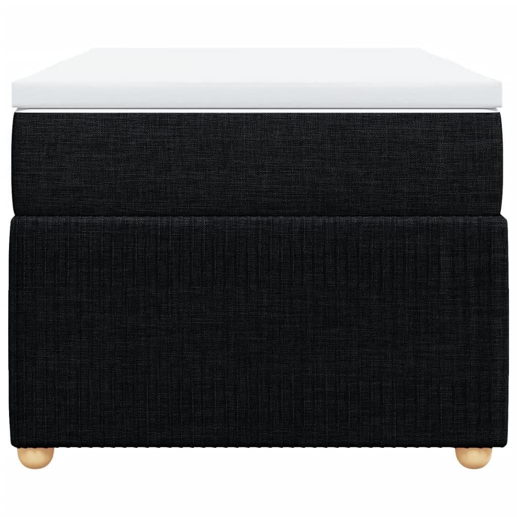 Lit à sommier tapissier avec matelas tissu noir 80x200 cm