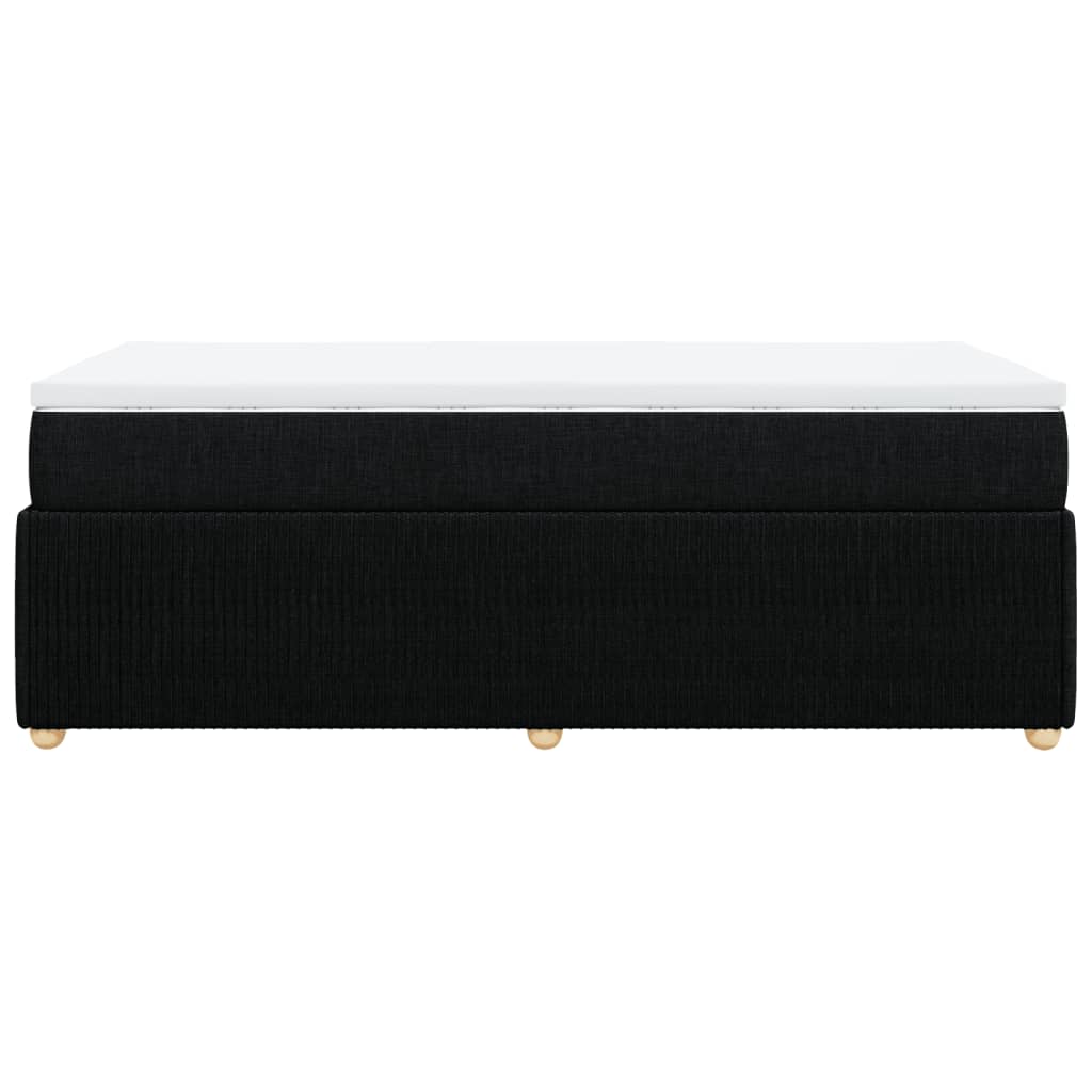 Lit à sommier tapissier avec matelas tissu noir 80x200 cm