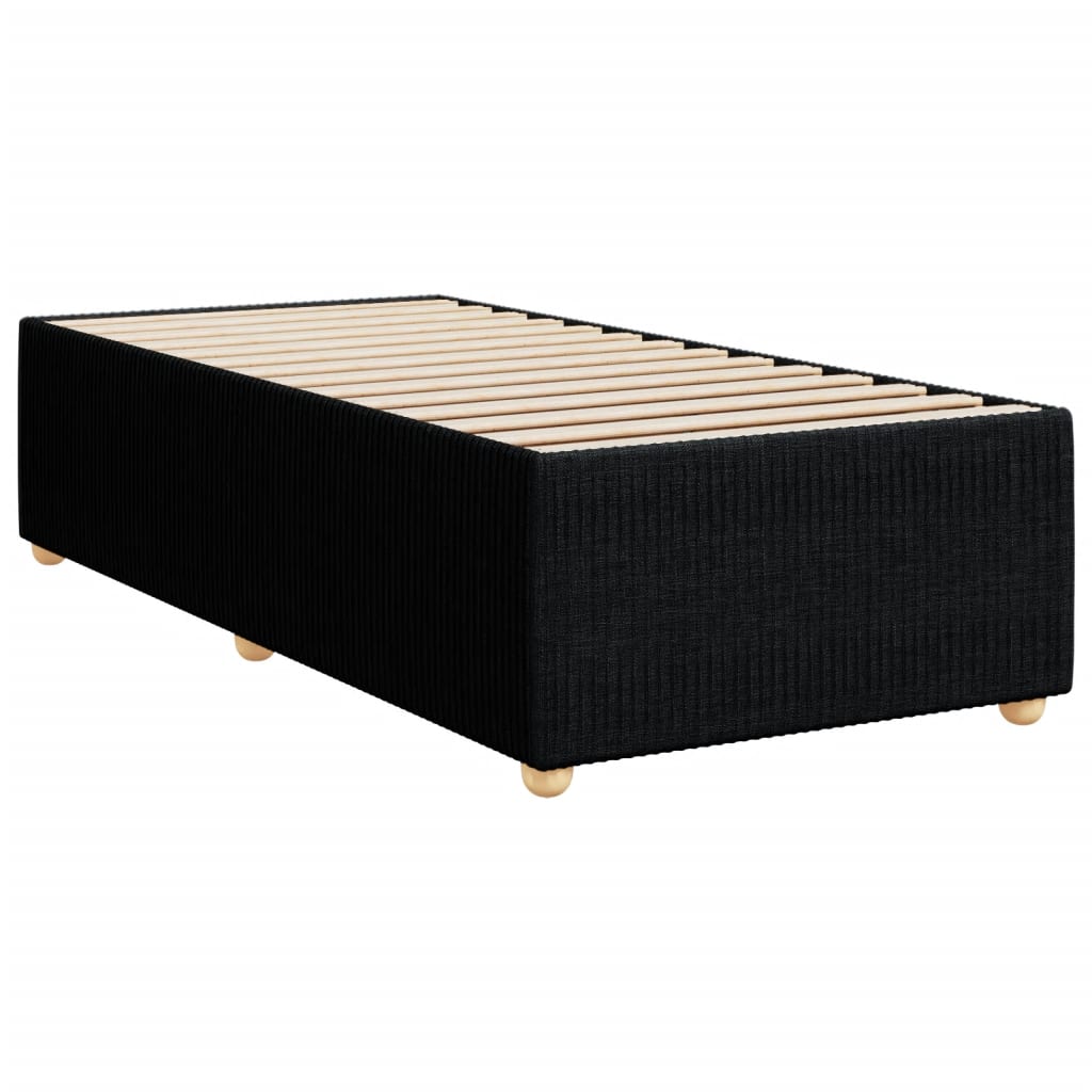 Lit à sommier tapissier avec matelas tissu noir 80x200 cm