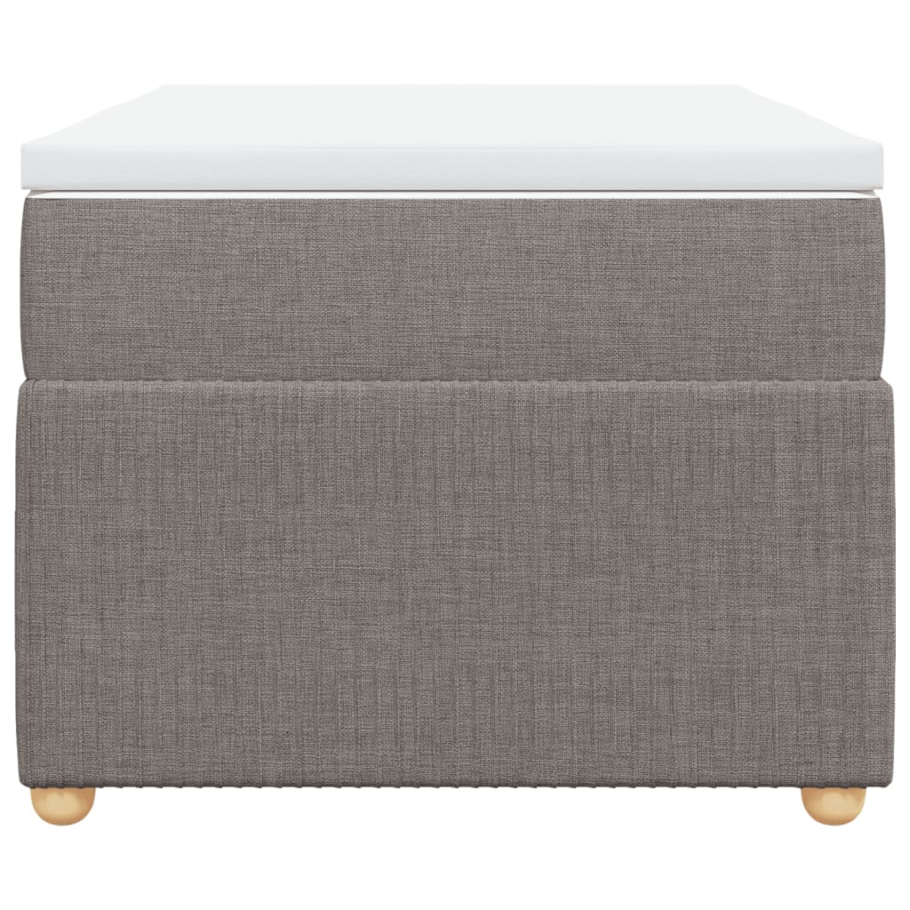 Lit sommier tapissier avec matelas tissu taupe 80x200 cm