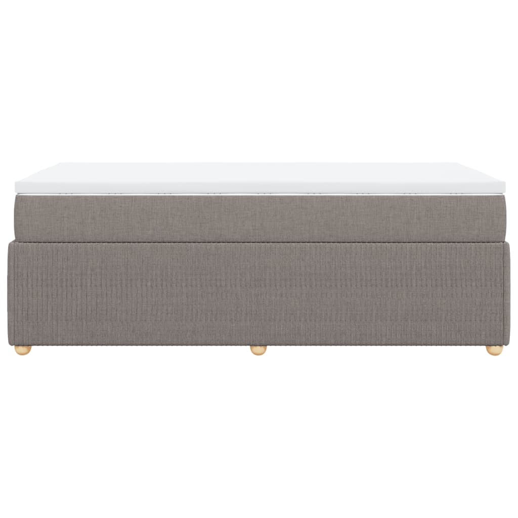 Lit sommier tapissier avec matelas tissu taupe 80x200 cm