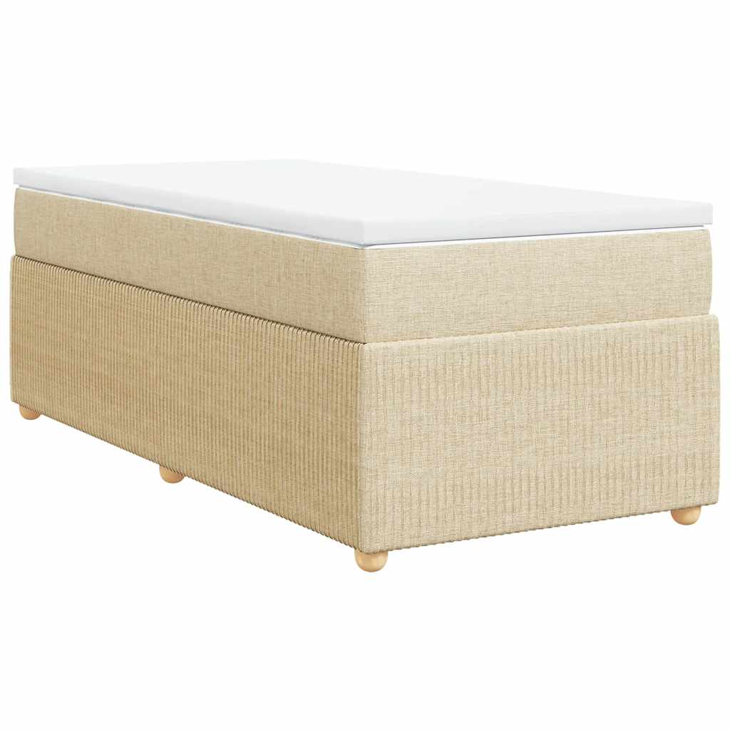 Boxspringbett mit Matratze Creme 80x200 cm Stoff