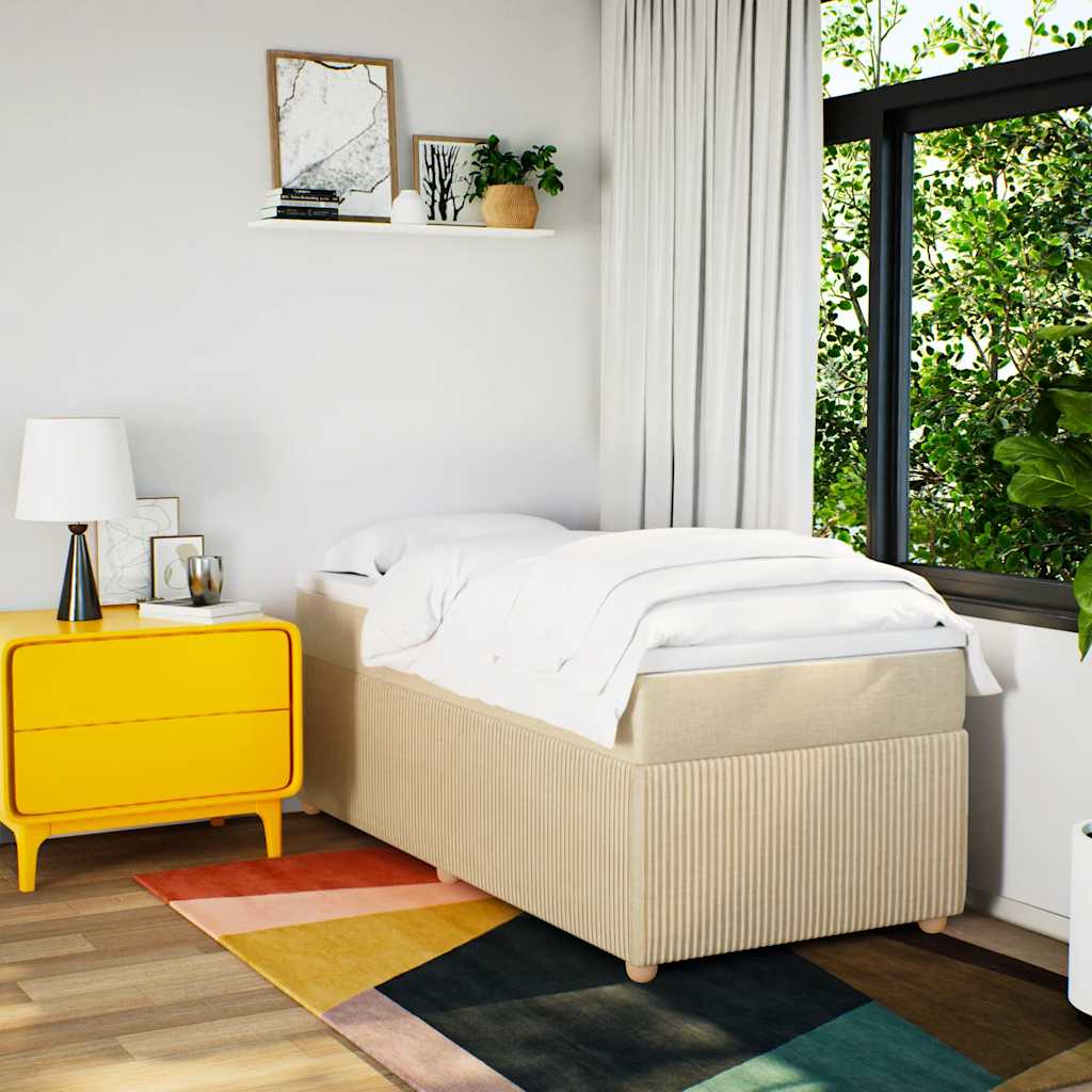 Boxspringbett mit Matratze Creme 80x200 cm Stoff
