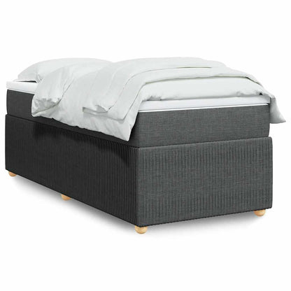 Boxspringbett mit Matratze Dunkelgrau 90x190 cm Stoff
