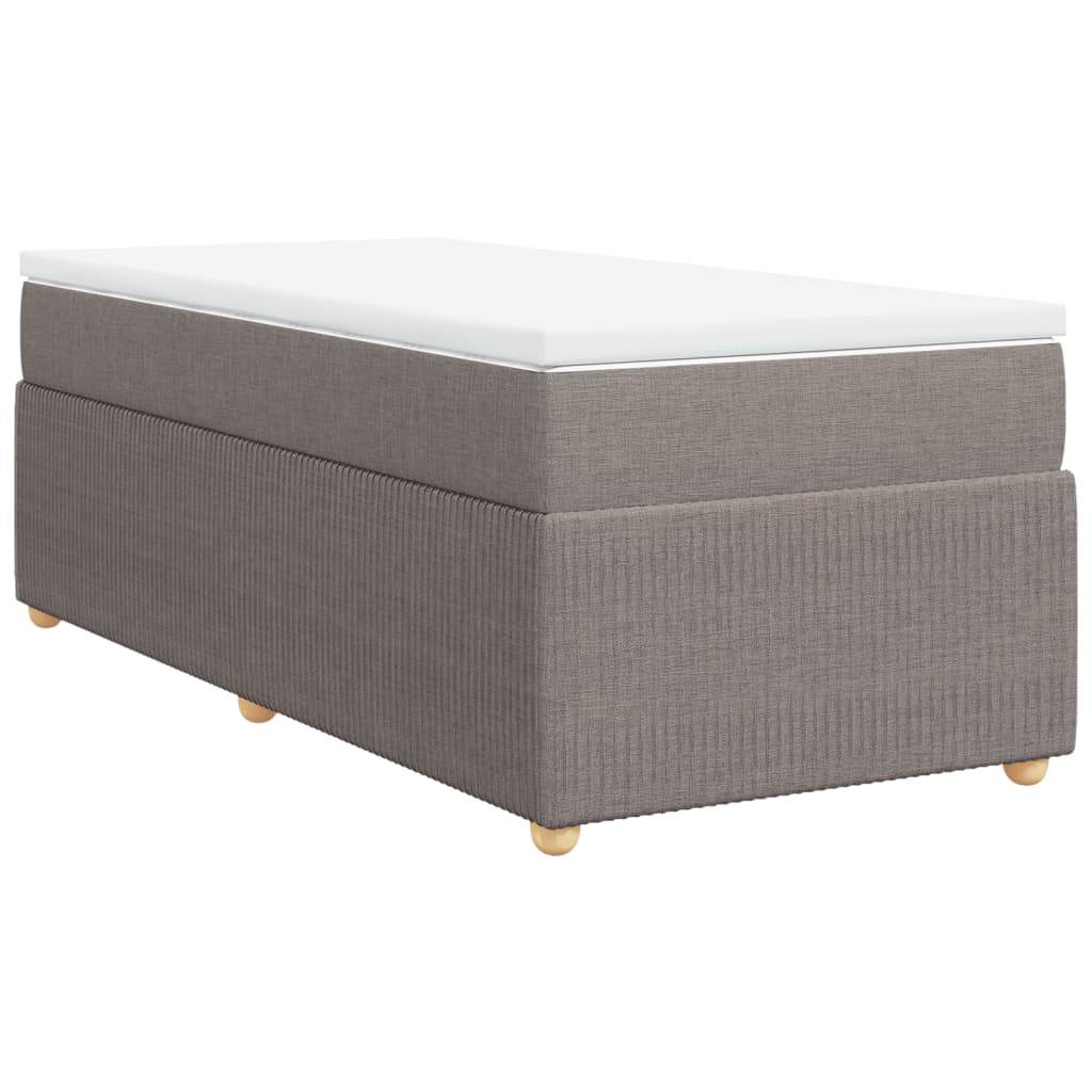 Box spring bed with mattress taupe 90x190 cm fabric