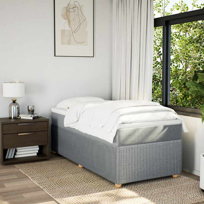 Boxspringbett mit Matratze Hellgrau 90x200 cm Stoff
