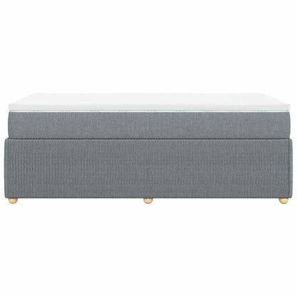 Boxspringbett mit Matratze Hellgrau 90x200 cm Stoff