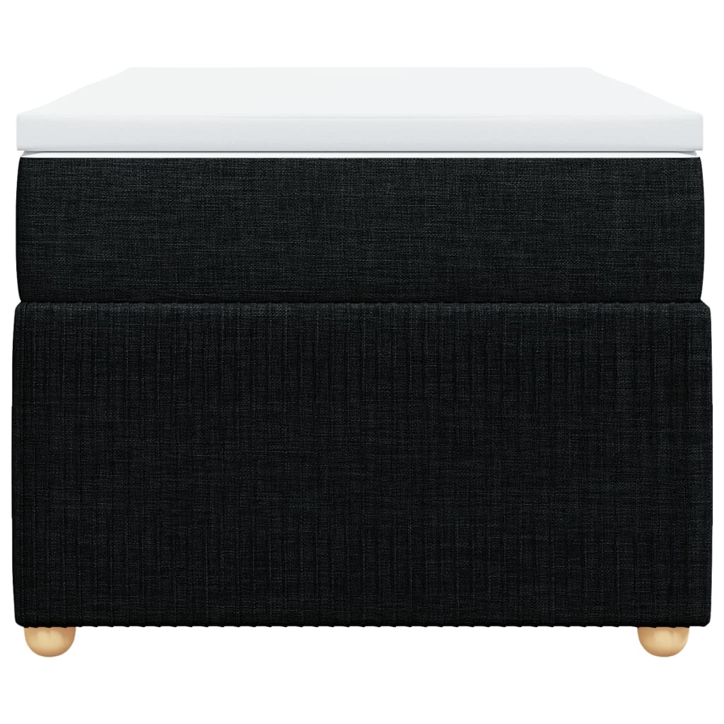 Lit à sommier tapissier avec matelas tissu noir 90x200 cm