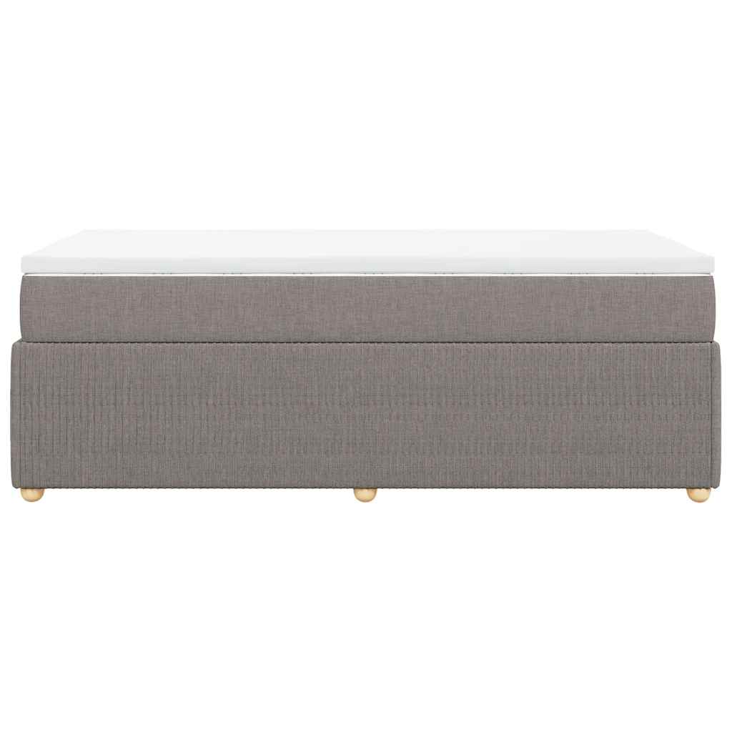 Boxspringbett mit Matratze Taupe 90x200 cm Stoff