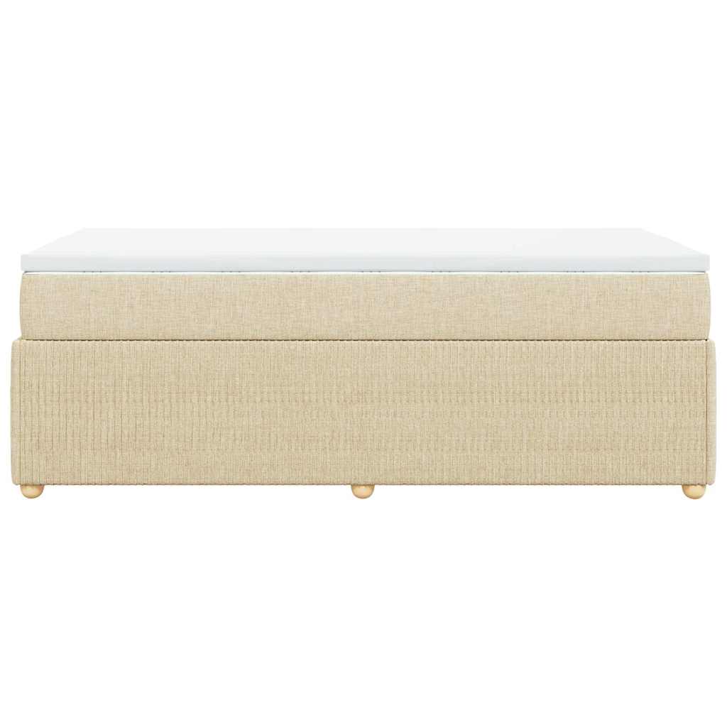 Boxspringbett mit Matratze Creme 90x200 cm Stoff