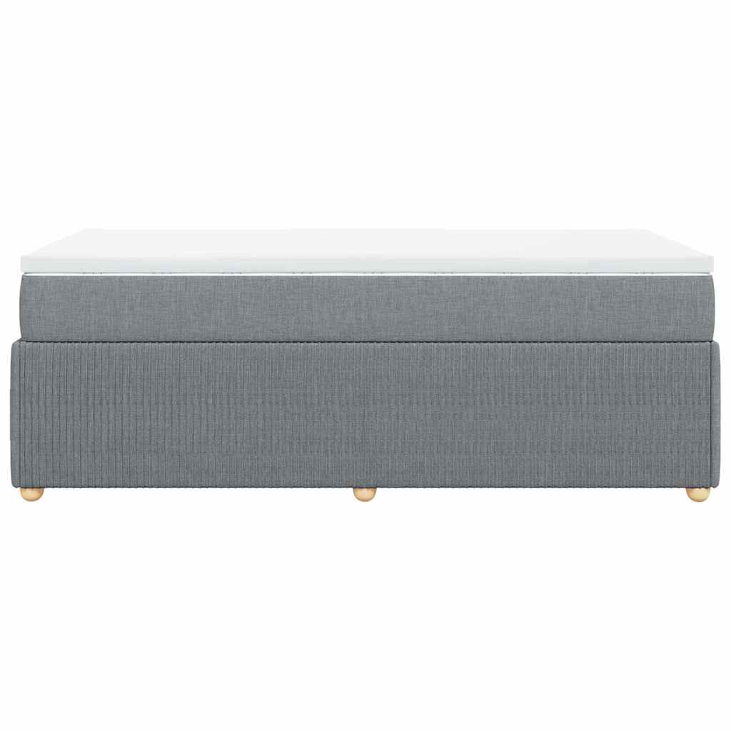 Boxspringbett mit Matratze Hellgrau 100x200 cm Stoff