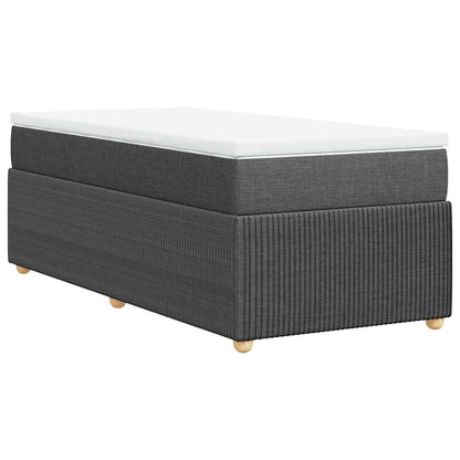 Boxspringbett mit Matratze Dunkelgrau 100x200 cm Stoff