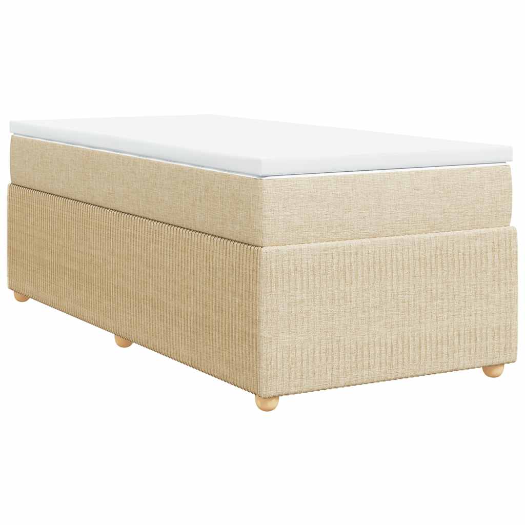 Boxspringbett mit Matratze Creme 100x200 cm Stoff