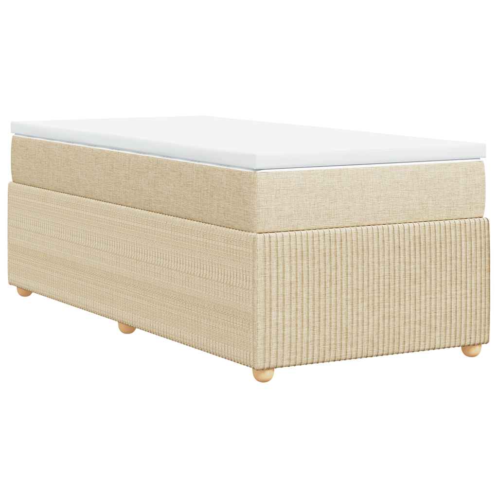 Boxspringbett mit Matratze Creme 100x200 cm Stoff