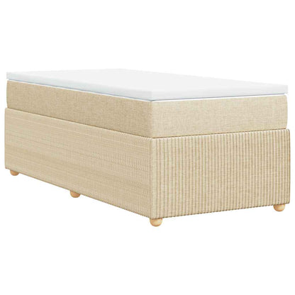 Boxspringbett mit Matratze Creme 100x200 cm Stoff