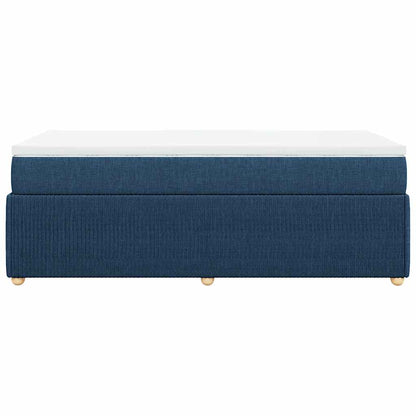 Boxspringbett mit Matratze Blau 100x200 cm Stoff