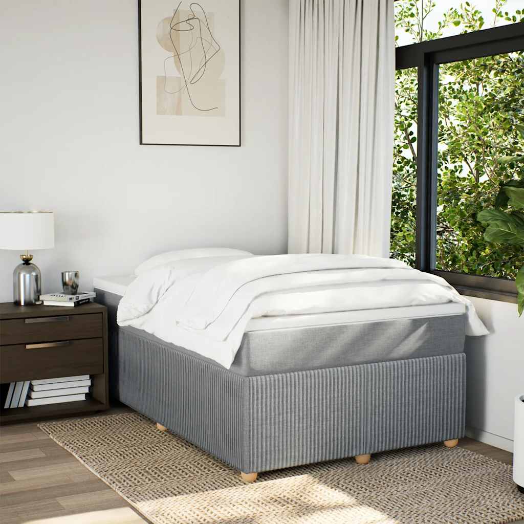 Boxspringbett mit Matratze Hellgrau 120x190 cm Stoff