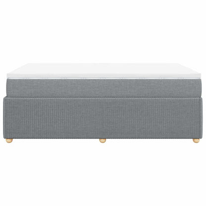 Boxspringbett mit Matratze Hellgrau 120x190 cm Stoff