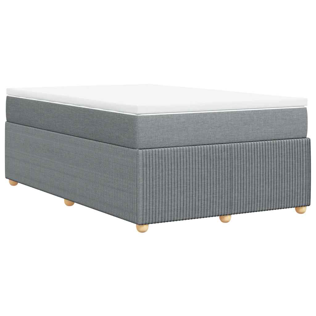 Boxspringbett mit Matratze Hellgrau 120x190 cm Stoff