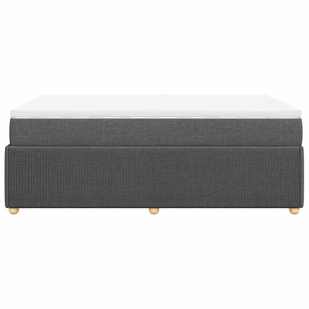 Boxspringbett mit Matratze Dunkelgrau 120x190 cm Stoff