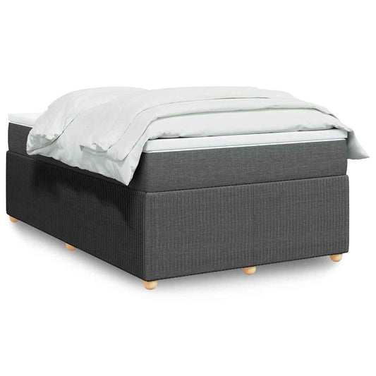 Lit à sommier tapissier avec matelas en tissu gris foncé 120x190 cm