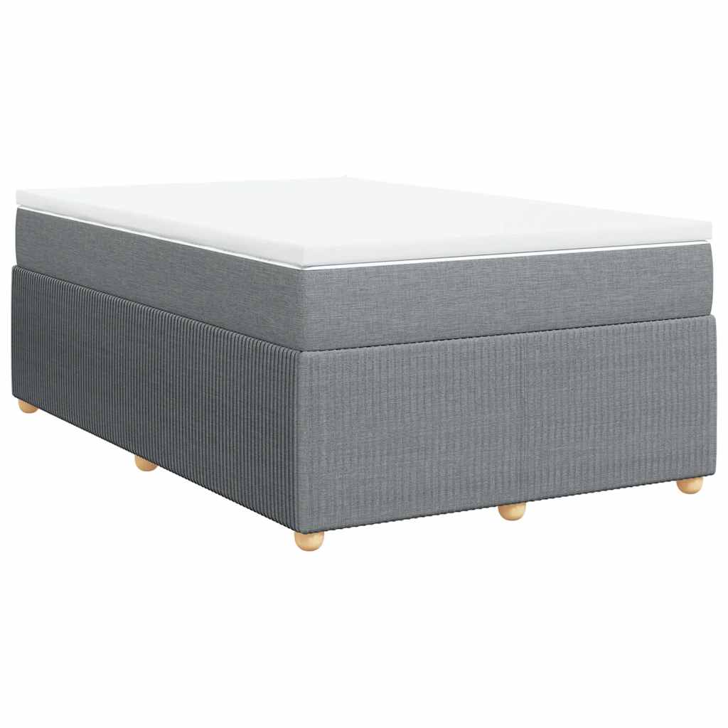 Boxspringbett mit Matratze Hellgrau 120x200 cm Stoff