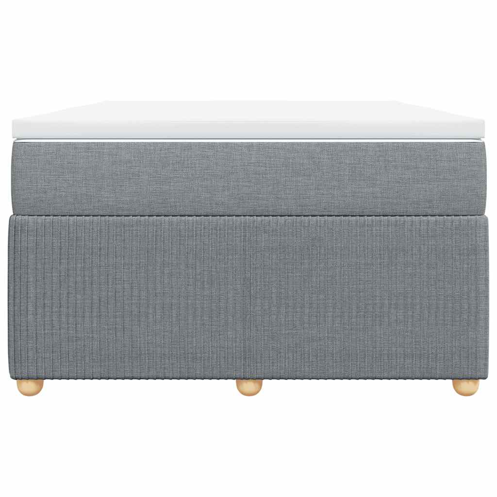 Boxspringbett mit Matratze Hellgrau 120x200 cm Stoff