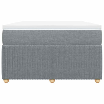Boxspringbett mit Matratze Hellgrau 120x200 cm Stoff