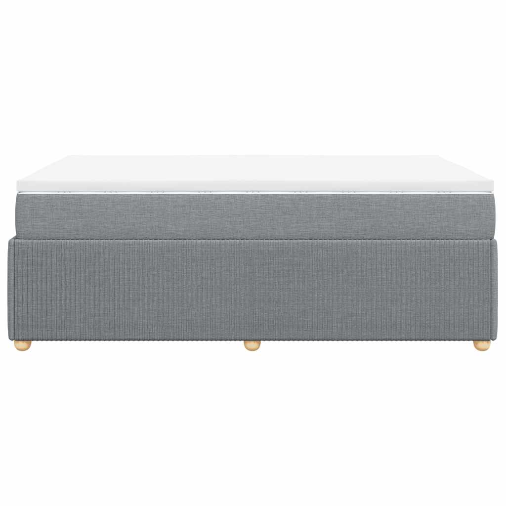 Boxspringbett mit Matratze Hellgrau 120x200 cm Stoff
