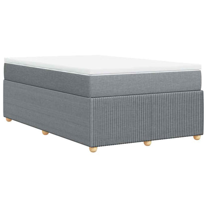Boxspringbett mit Matratze Hellgrau 120x200 cm Stoff