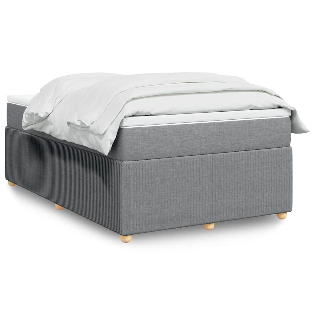 Boxspringbett mit Matratze Hellgrau 120x200 cm Stoff