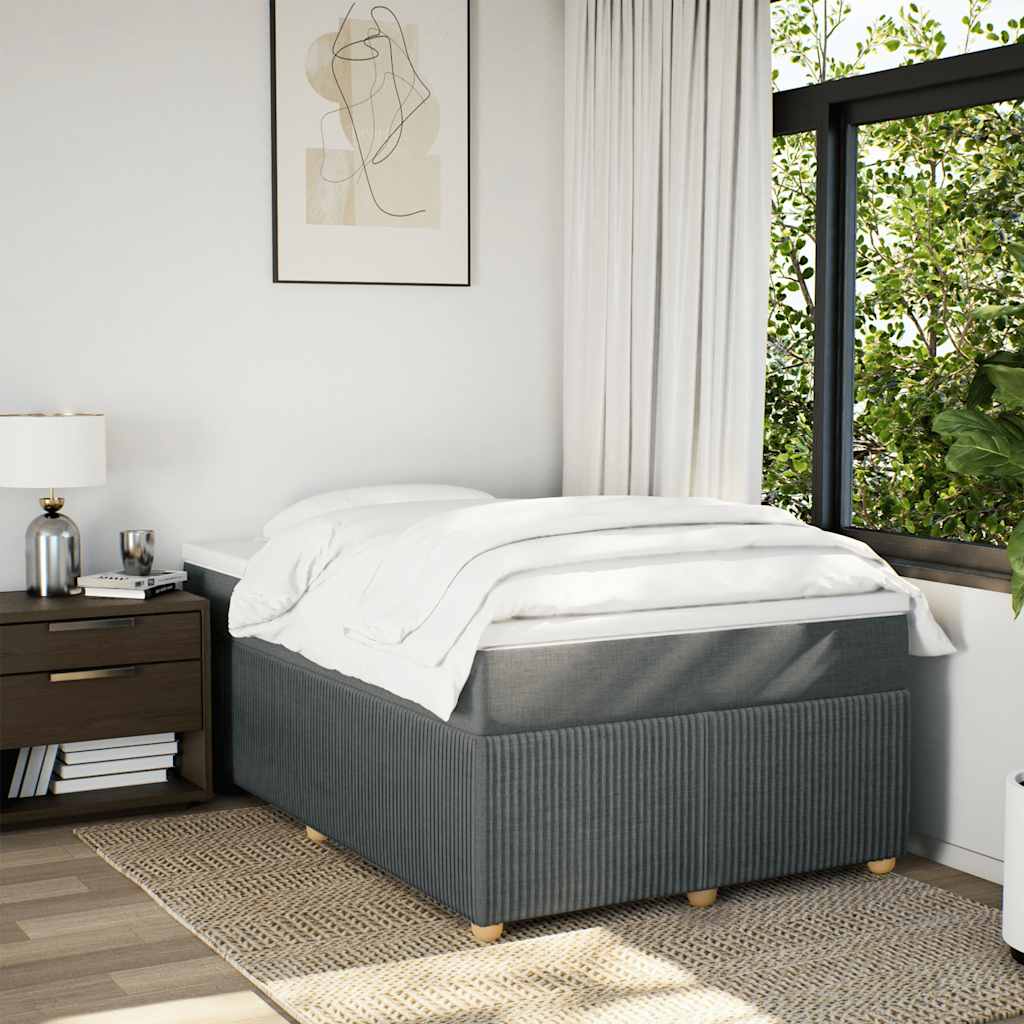 Boxspringbett mit Matratze Dunkelgrau 120x200 cm Stoff