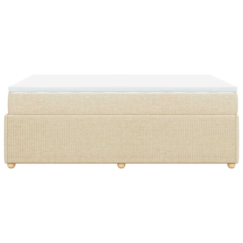 Boxspringbett mit Matratze Creme 120x200 cm Stoff