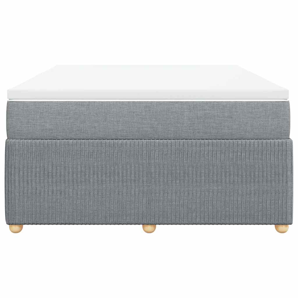 Boxspringbett mit Matratze Hellgrau 140x190 cm Stoff