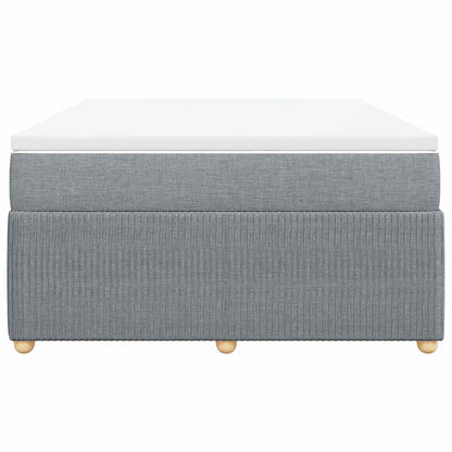 Boxspringbett mit Matratze Hellgrau 140x190 cm Stoff