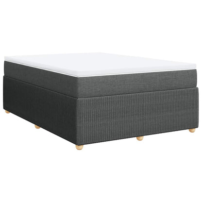 Boxspringbett mit Matratze Dunkelgrau 140x190 cm Stoff