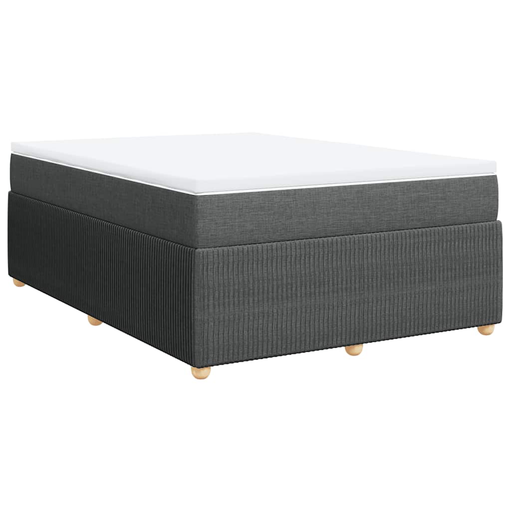 Boxspringbett mit Matratze Dunkelgrau 140x190 cm Stoff
