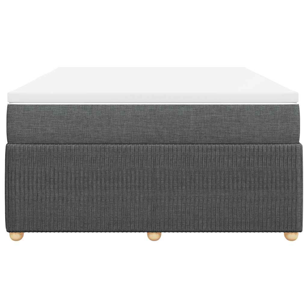 Boxspringbett mit Matratze Dunkelgrau 140x190 cm Stoff